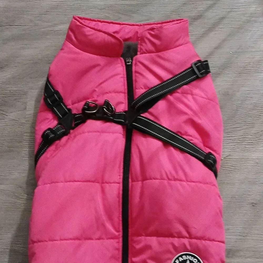 Fashion Sports Pink Weather Water proof  Winter Dog Jacket Sz 5XL NWOT